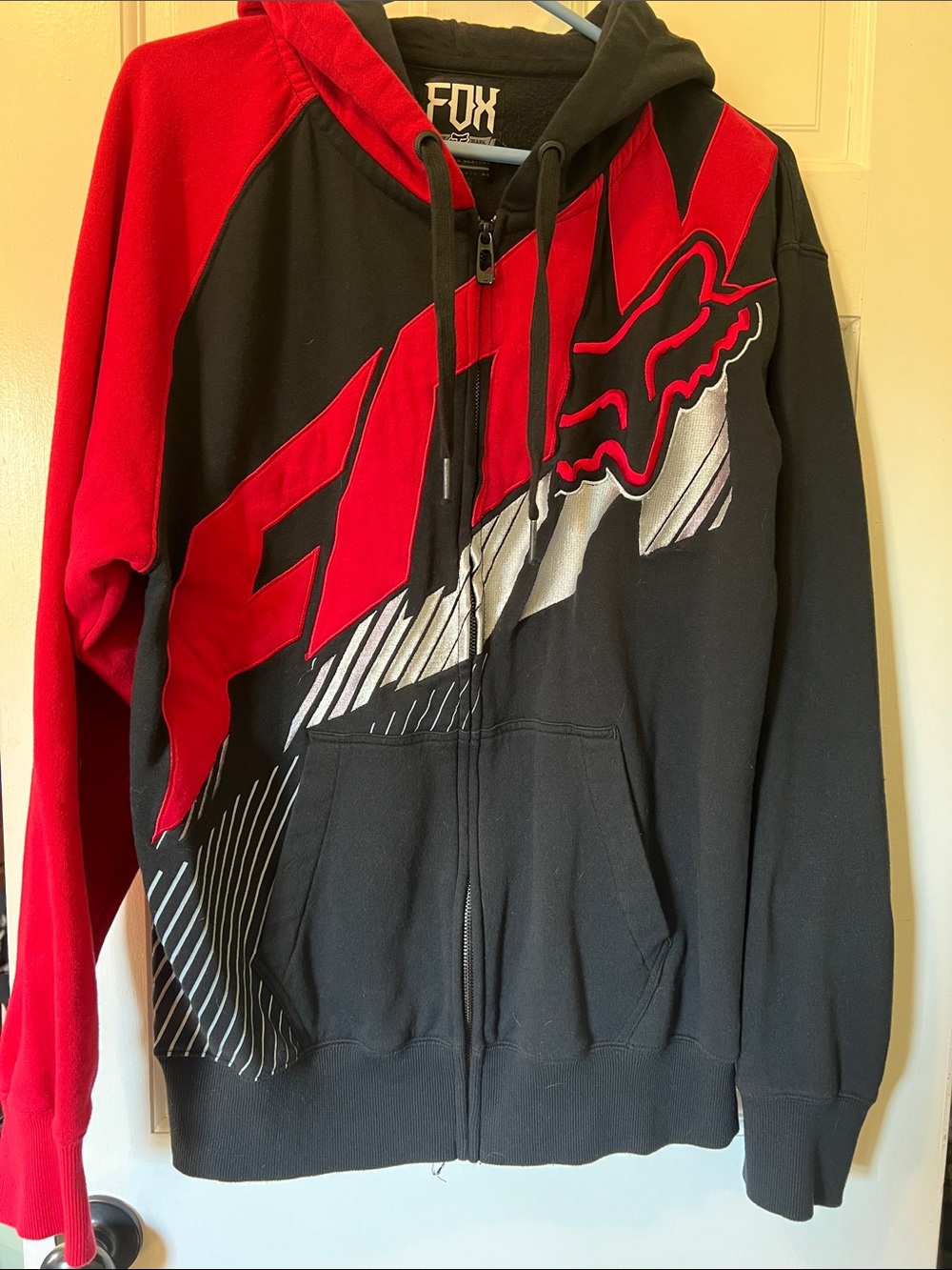 Fox Red and Black Graphic Zip Hoodie